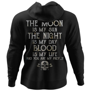 Viking, Norse, Gym t-shirt & apparel, The Moon, BackApparel[Heathen By Nature authentic Viking products]Unisex Pullover HoodieBlackS