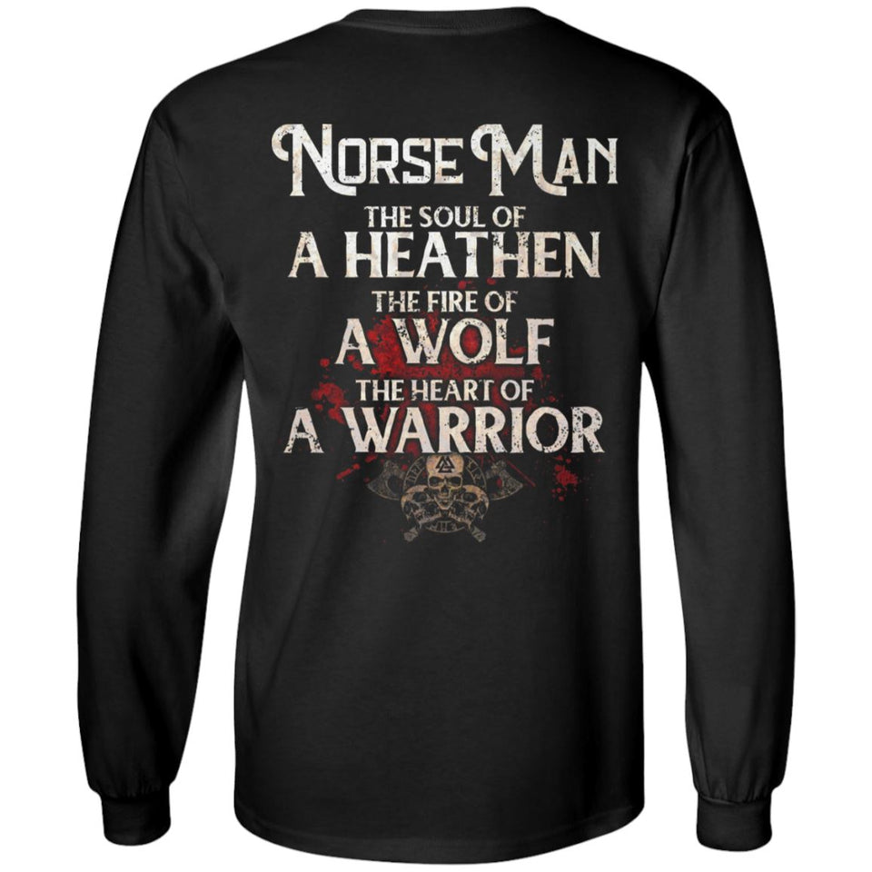Viking, Norse, Gym t-shirt & apparel, The Norse Man, BackApparel[Heathen By Nature authentic Viking products]Long-Sleeve Ultra Cotton T-ShirtBlackS