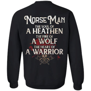 Viking, Norse, Gym t-shirt & apparel, The Norse Man, BackApparel[Heathen By Nature authentic Viking products]Unisex Crewneck Pullover SweatshirtBlackS