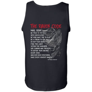 Viking, Norse, Gym t-shirt & apparel, The Raven Code, BackApparel[Heathen By Nature authentic Viking products]Cotton Tank TopBlackS