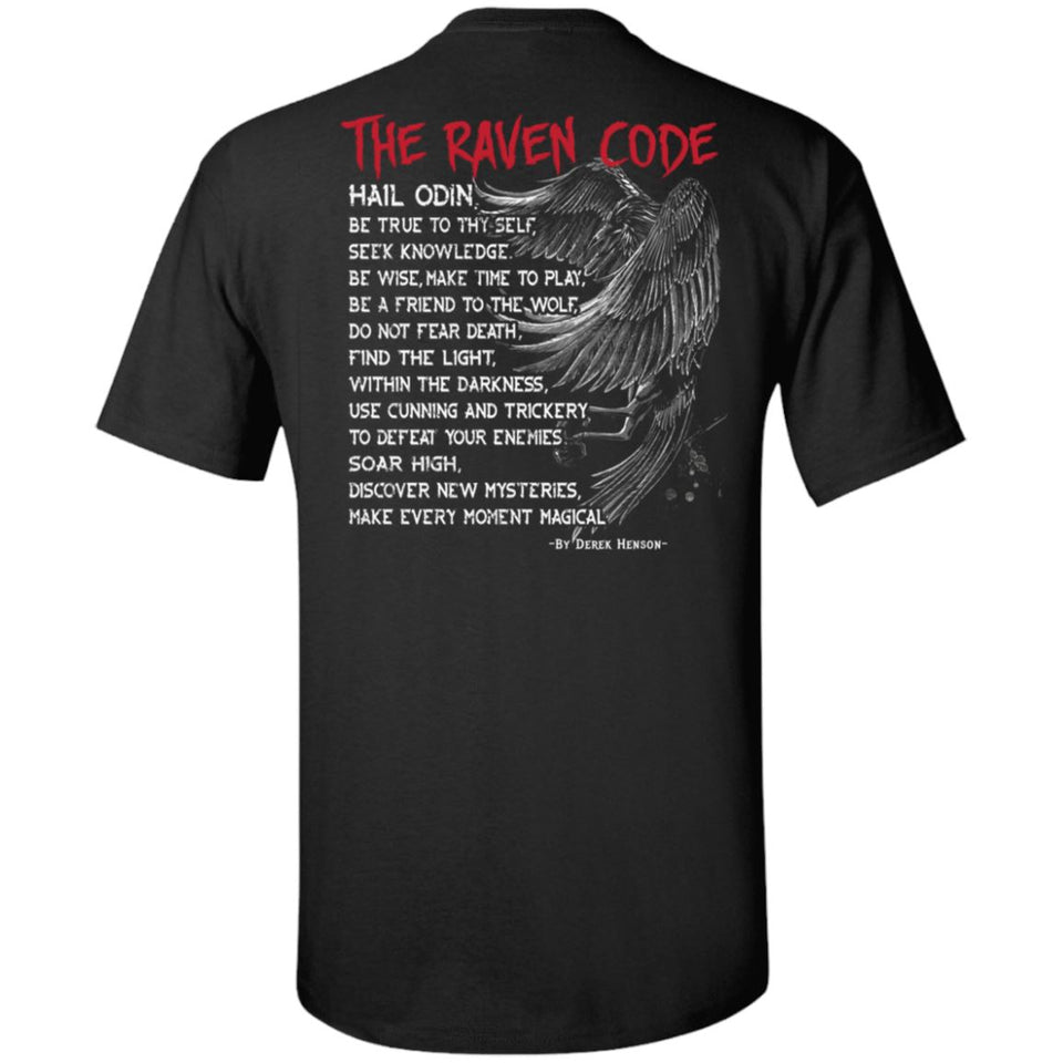 Viking, Norse, Gym t-shirt & apparel, The Raven Code, BackApparel[Heathen By Nature authentic Viking products]Tall Ultra Cotton T-ShirtBlackXLT
