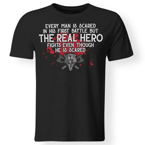 Viking, Norse, Gym t-shirt & apparel, The Real Hero, FrontApparel[Heathen By Nature authentic Viking products]Gildan Premium Men T-ShirtBlack5XL