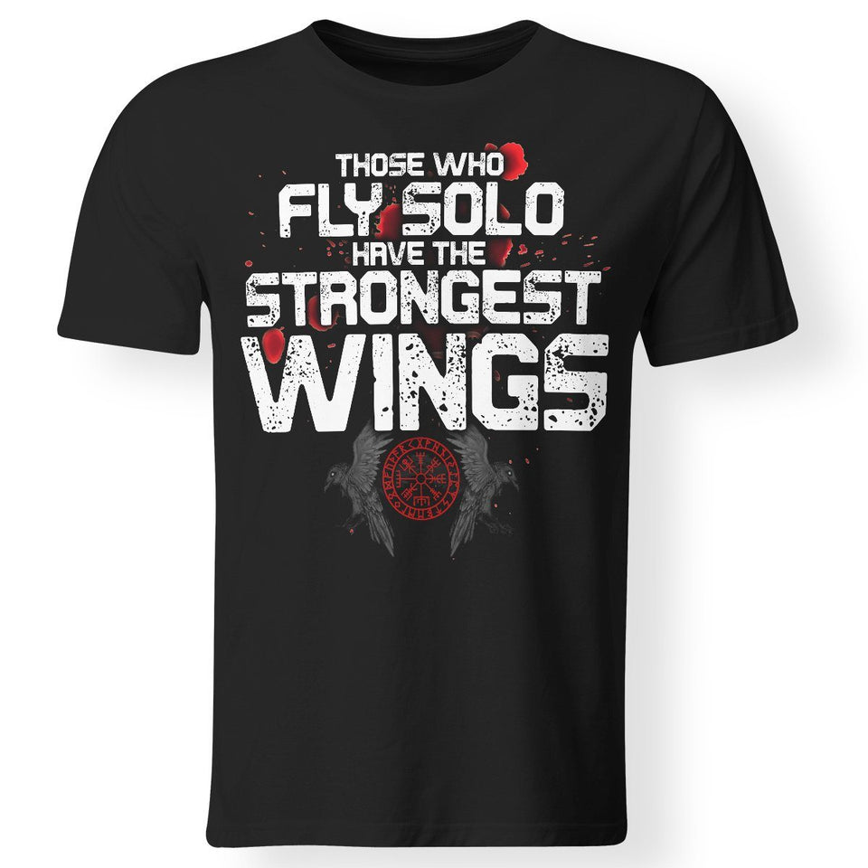 Viking, Norse, Gym t-shirt & apparel, The Strongest Wings, FrontApparel[Heathen By Nature authentic Viking products]Premium Men T-ShirtBlackS