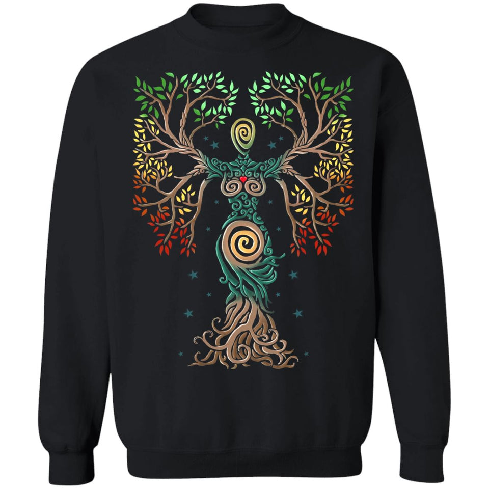 Viking, Norse, Gym t-shirt & apparel, The Tree Of Life, FrontApparel[Heathen By Nature authentic Viking products]Unisex Crewneck Pullover Sweatshirt 8 oz.BlackS