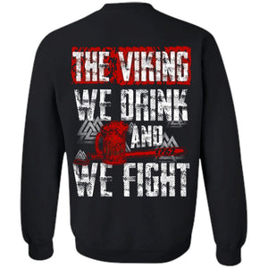 Viking, Norse, Gym t-shirt & apparel, The Viking, BackApparel[Heathen By Nature authentic Viking products]Unisex Crewneck Pullover SweatshirtBlackS