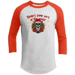 Viking, Norse, Gym t-shirt & apparel, There's some HO's in this house, FrontT-Shirts[Heathen By Nature authentic Viking products]White/Deep OrangeX-Small