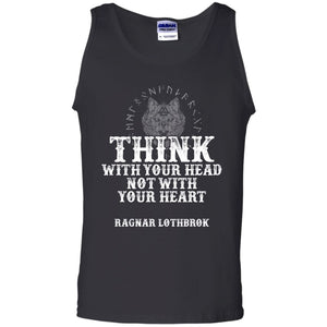 Viking, Norse, Gym t-shirt & apparel, Think, FrontApparel[Heathen By Nature authentic Viking products]Cotton Tank TopBlackS
