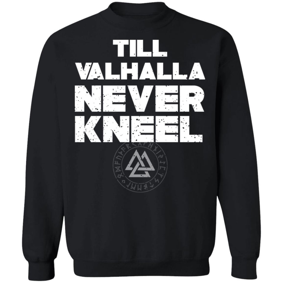 Viking, Norse, Gym t-shirt & apparel, Till Valhalla, FrontApparel[Heathen By Nature authentic Viking products]Unisex Crewneck Pullover SweatshirtBlackS