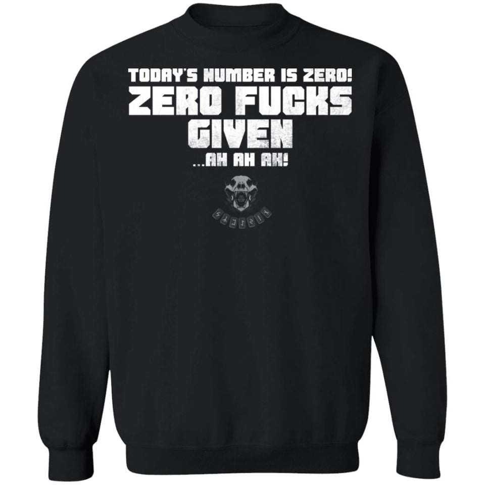 Viking, Norse, Gym t-shirt & apparel, Today's number is zero, FrontApparel[Heathen By Nature authentic Viking products]Unisex Crewneck Pullover SweatshirtBlackS