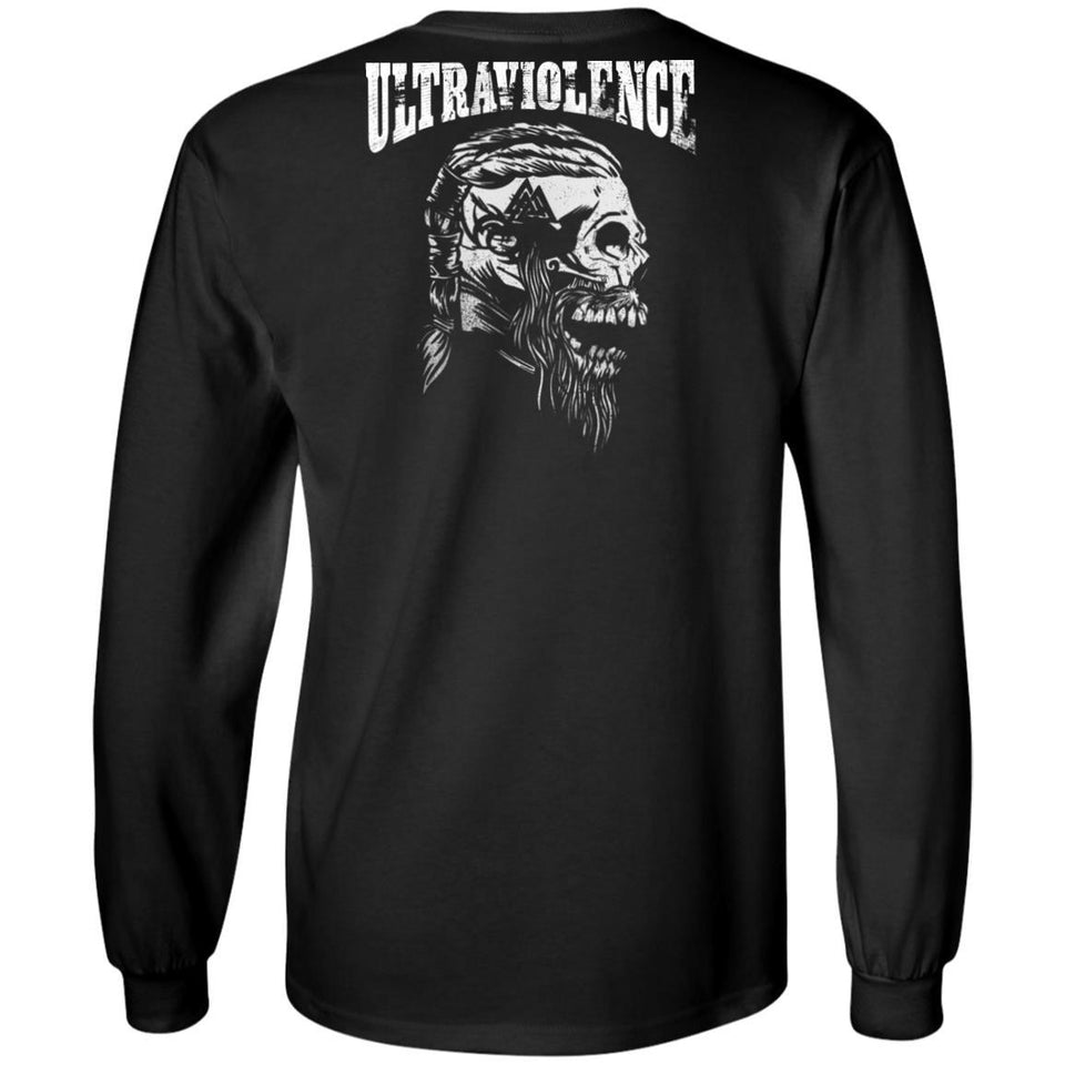 Viking, Norse, Gym t-shirt & apparel, Ultraviolence, BaclApparel[Heathen By Nature authentic Viking products]Long-Sleeve Ultra Cotton T-ShirtBlackS