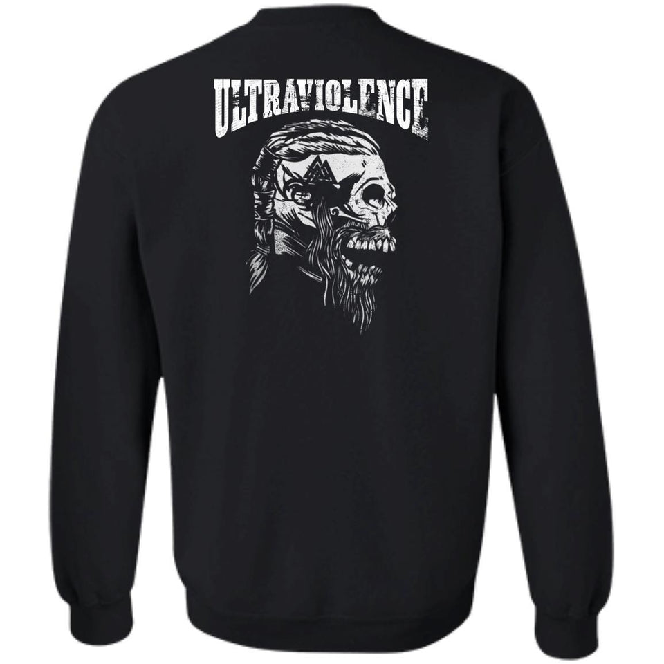 Viking, Norse, Gym t-shirt & apparel, Ultraviolence, BaclApparel[Heathen By Nature authentic Viking products]Unisex Crewneck Pullover SweatshirtBlackS