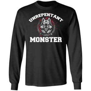 Viking, Norse, Gym t-shirt & apparel, Unrepentant Monster, FrontApparel[Heathen By Nature authentic Viking products]Long-Sleeve Ultra Cotton T-ShirtBlackS