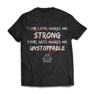 Viking, Norse, Gym t-shirt & apparel, Unstoppable, FrontApparel[Heathen By Nature authentic Viking products]Next Level Premium Short Sleeve T-ShirtBlackX-Small