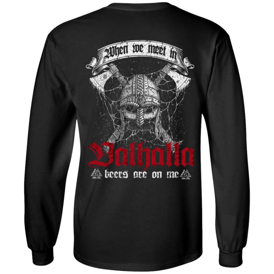 Viking, Norse, Gym t-shirt & apparel, Valhalla, BackApparel[Heathen By Nature authentic Viking products]Long-Sleeve Ultra Cotton T-ShirtBlackS