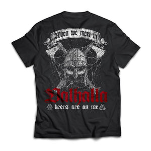 Viking, Norse, Gym t-shirt & apparel, Valhalla, BackApparel[Heathen By Nature authentic Viking products]Next Level Premium Short Sleeve T-ShirtBlackX-Small