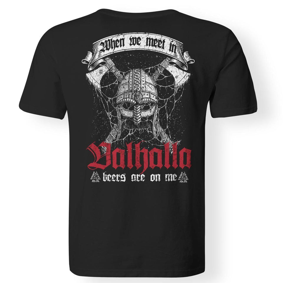 Viking, Norse, Gym t-shirt & apparel, Valhalla, BackApparel[Heathen By Nature authentic Viking products]Premium Men T-ShirtBlackS