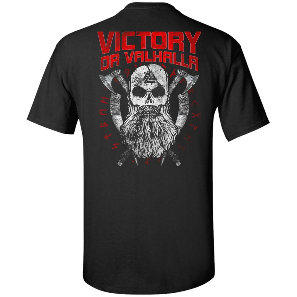 Viking, Norse, Gym t-shirt & apparel, Victory or Valhalla, BackApparel[Heathen By Nature authentic Viking products]Tall Ultra Cotton T-ShirtBlackXLT