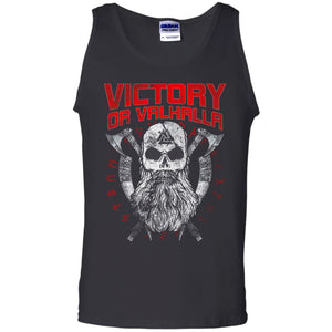 Viking, Norse, Gym t-shirt & apparel, Victory Or Valhalla, FrontApparel[Heathen By Nature authentic Viking products]Cotton Tank TopBlackS