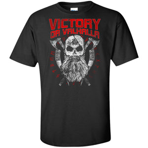 Viking, Norse, Gym t-shirt & apparel, Victory Or Valhalla, FrontApparel[Heathen By Nature authentic Viking products]Tall Ultra Cotton T-ShirtBlackXLT