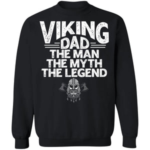 Viking, Norse, Gym t-shirt & apparel, Viking Dad, FrontApparel[Heathen By Nature authentic Viking products]Unisex Crewneck Pullover SweatshirtBlackS