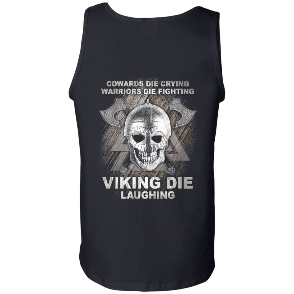Viking, Norse, Gym t-shirt & apparel, Viking Die Laughing, BackApparel[Heathen By Nature authentic Viking products]Cotton Tank TopBlackS