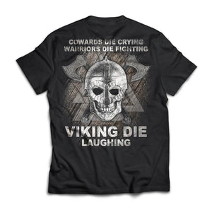 Viking, Norse, Gym t-shirt & apparel, Viking Die Laughing, BackApparel[Heathen By Nature authentic Viking products]Next Level Premium Short Sleeve T-ShirtBlackX-Small