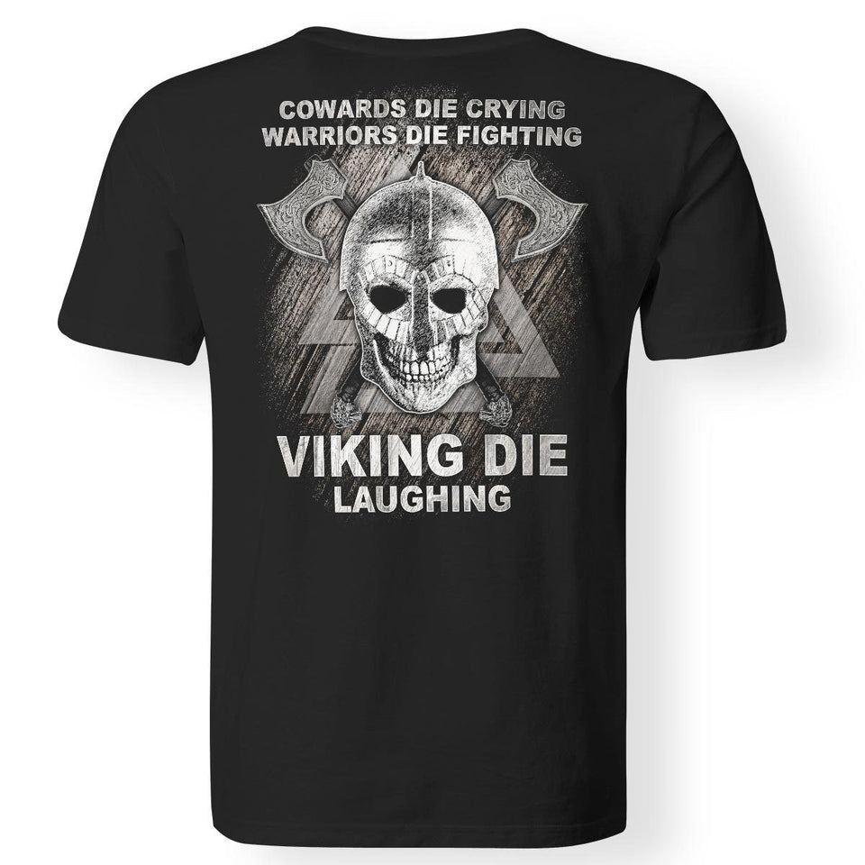 Viking, Norse, Gym t-shirt & apparel, Viking Die Laughing, BackApparel[Heathen By Nature authentic Viking products]Premium Men T-ShirtBlackS