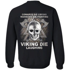 Viking, Norse, Gym t-shirt & apparel, Viking Die Laughing, BackApparel[Heathen By Nature authentic Viking products]Unisex Crewneck Pullover SweatshirtBlackS