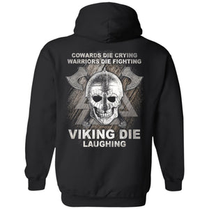 Viking, Norse, Gym t-shirt & apparel, Viking Die Laughing, BackApparel[Heathen By Nature authentic Viking products]Unisex Pullover HoodieBlackS