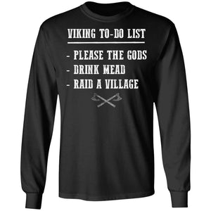 Viking, Norse, Gym t-shirt & apparel, Viking to-do list, FrontApparel[Heathen By Nature authentic Viking products]Long-Sleeve Ultra Cotton T-ShirtBlackS