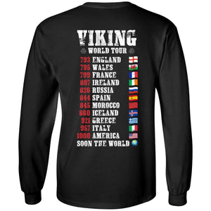Viking, Norse, Gym t-shirt & apparel, Viking - World tour, BackApparel[Heathen By Nature authentic Viking products]Long-Sleeve Ultra Cotton T-ShirtBlackS