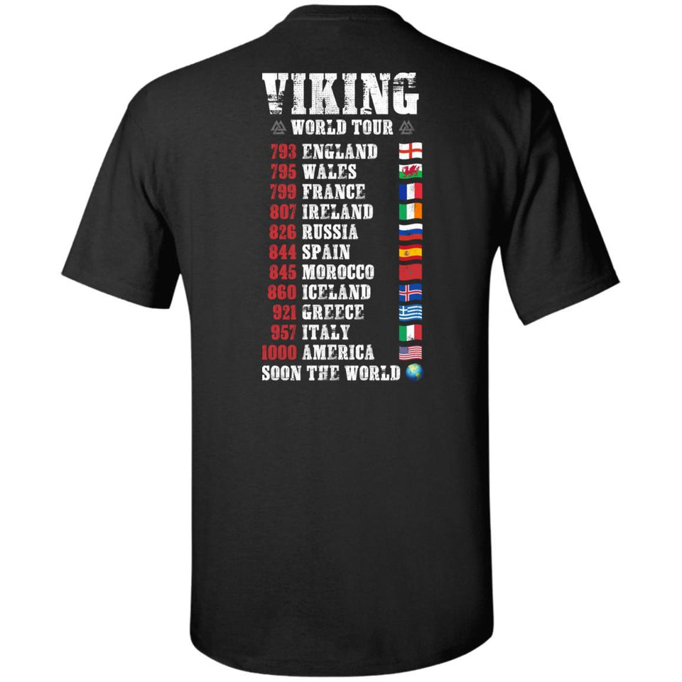 Viking, Norse, Gym t-shirt & apparel, Viking - World tour, BackApparel[Heathen By Nature authentic Viking products]Tall Ultra Cotton T-ShirtBlackXLT