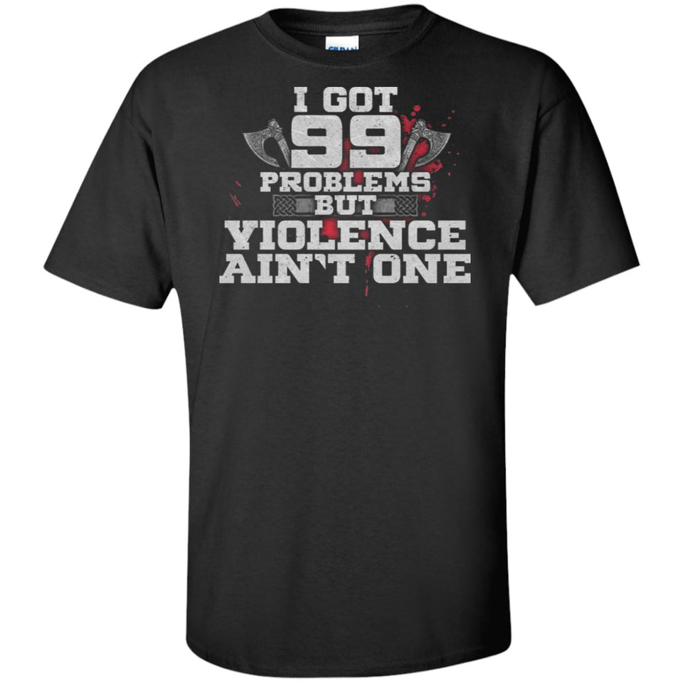 Viking, Norse, Gym t-shirt & apparel, Violence ain't one, FrontApparel[Heathen By Nature authentic Viking products]Tall Ultra Cotton T-ShirtBlackXLT