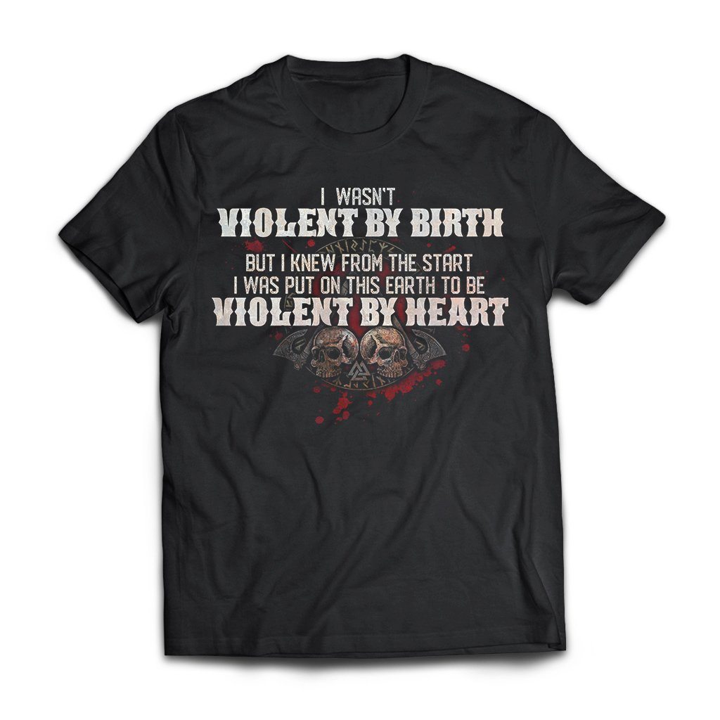 Viking, Norse, Gym t-shirt & apparel, Violent By Birth, FrontApparel[Heathen By Nature authentic Viking products]Next Level Premium Short Sleeve T-ShirtBlackX-Small