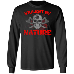 Viking, Norse, Gym t-shirt & apparel, Violent By Nature, FrontApparel[Heathen By Nature authentic Viking products]Long-Sleeve Ultra Cotton T-ShirtBlackS
