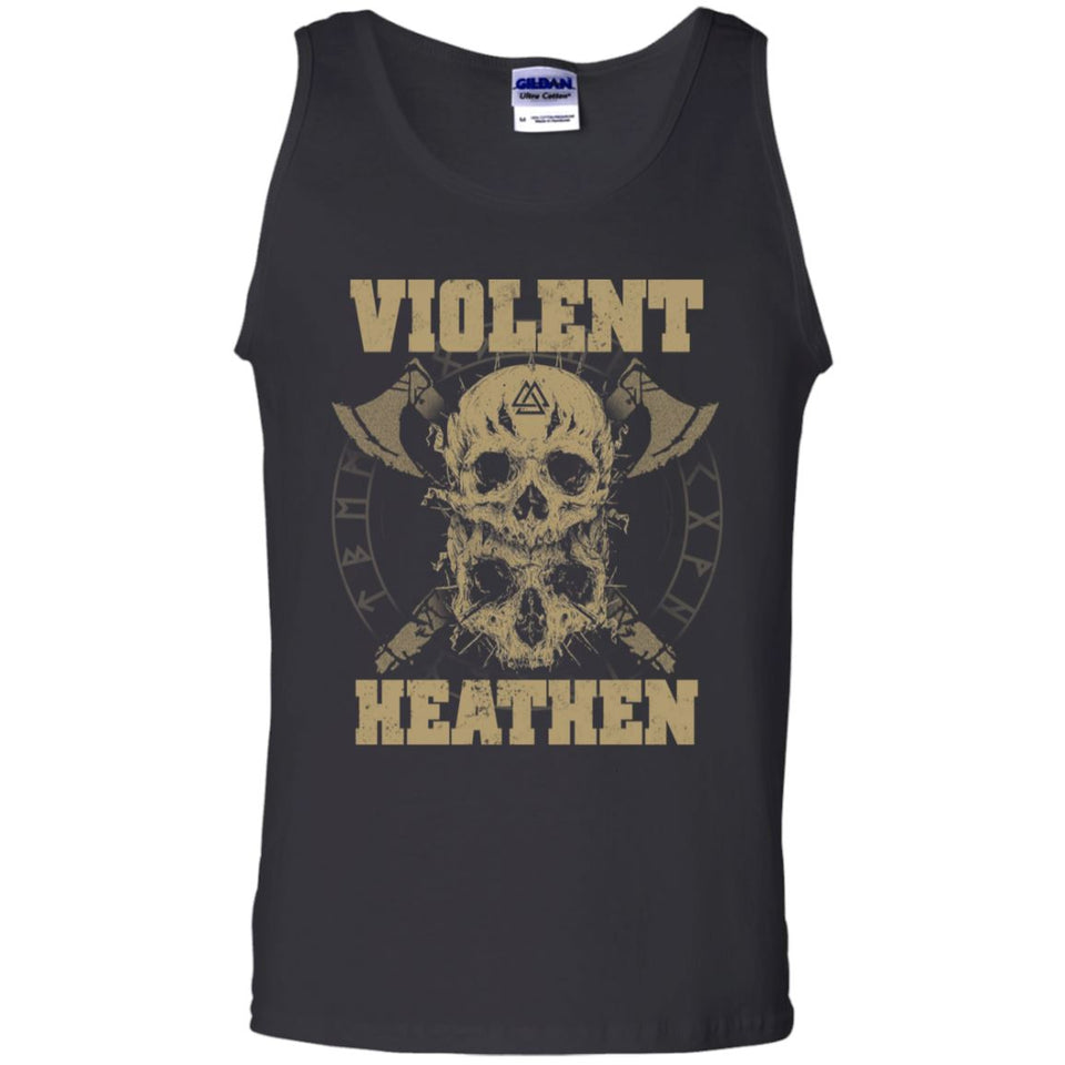 Viking, Norse, Gym t-shirt & apparel, Violent, frontApparel[Heathen By Nature authentic Viking products]Cotton Tank TopBlackS