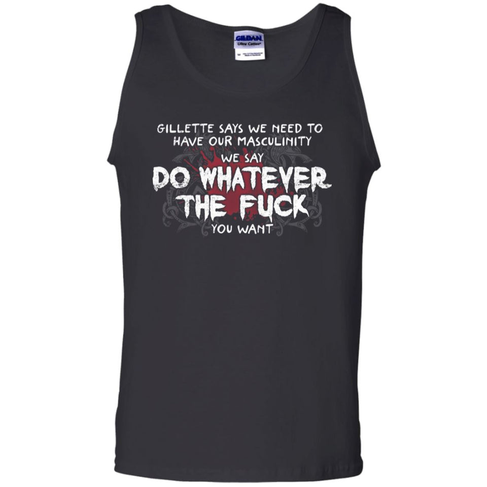 Viking, Norse, Gym t-shirt & apparel, We say do whatever you want, FrontApparel[Heathen By Nature authentic Viking products]Cotton Tank TopBlackS
