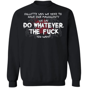 Viking, Norse, Gym t-shirt & apparel, We say do whatever you want, FrontApparel[Heathen By Nature authentic Viking products]Unisex Crewneck Pullover SweatshirtBlackS