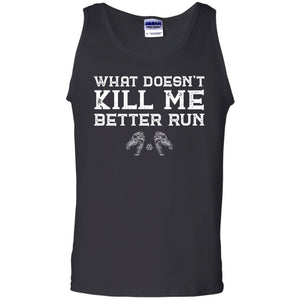 Viking, Norse, Gym t-shirt & apparel, What doesn't kill me better run, FrontApparel[Heathen By Nature authentic Viking products]Cotton Tank TopBlackS