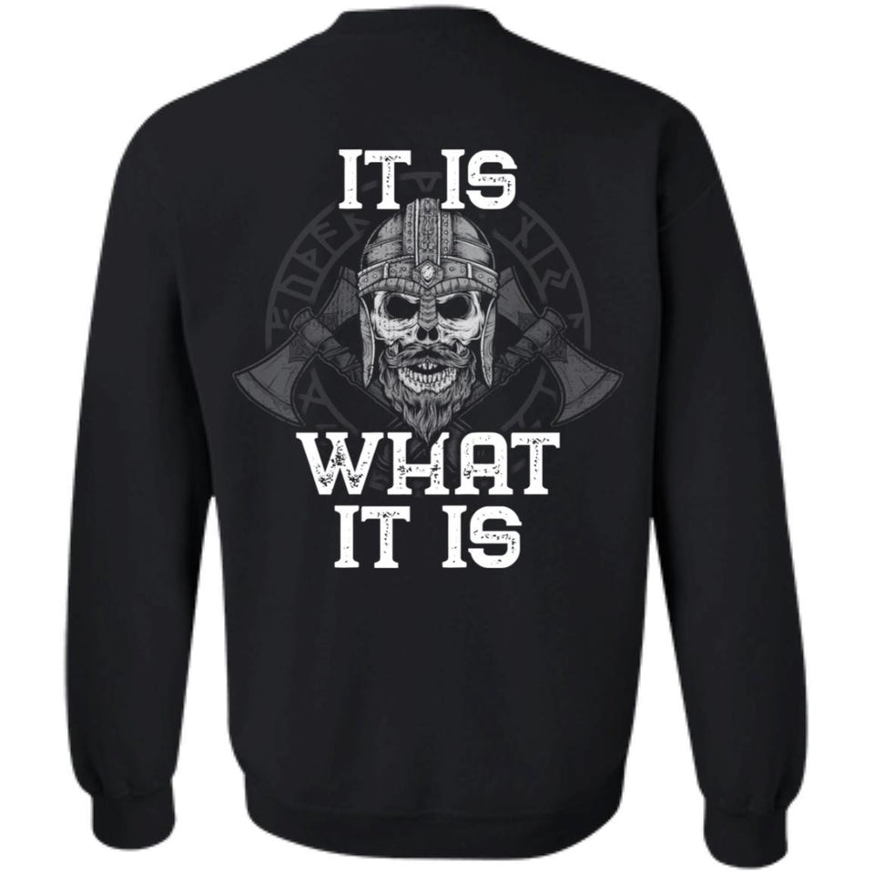 Viking, Norse, Gym t-shirt & apparel, What it is, BackApparel[Heathen By Nature authentic Viking products]Unisex Crewneck Pullover SweatshirtBlackS