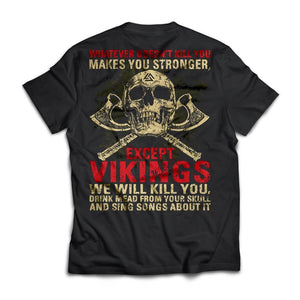 Viking, Norse, Gym t-shirt & apparel, Whatever Doesn't Kill You, BackApparel[Heathen By Nature authentic Viking products]Next Level Premium Short Sleeve T-ShirtBlackX-Small