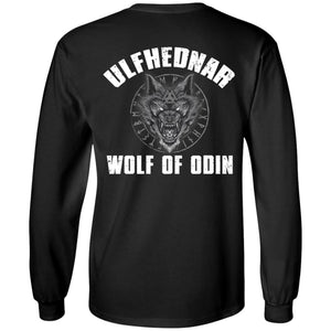 Viking, Norse, Gym t-shirt & apparel, Wolf of Odin, BackApparel[Heathen By Nature authentic Viking products]Long-Sleeve Ultra Cotton T-ShirtBlackS