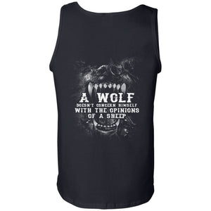 Viking, Norse, Gym t-shirt & apparel, Wolf, sheep, backApparel[Heathen By Nature authentic Viking products]Cotton Tank TopBlackS