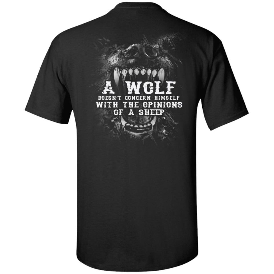 Viking, Norse, Gym t-shirt & apparel, Wolf, sheep, backApparel[Heathen By Nature authentic Viking products]Tall Ultra Cotton T-ShirtBlackXLT