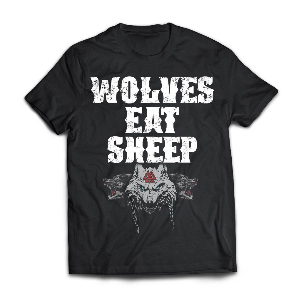 Viking, Norse, Gym t-shirt & apparel, Wolves Eat Sheep, FrontApparel[Heathen By Nature authentic Viking products]Next Level Premium Short Sleeve T-ShirtBlackX-Small