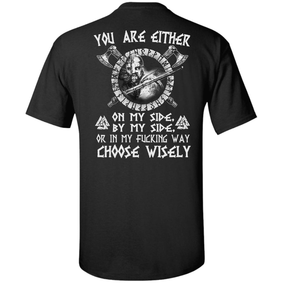 Viking, Norse, Gym t-shirt & apparel, You are either on my side, backApparel[Heathen By Nature authentic Viking products]Tall Ultra Cotton T-ShirtBlackXLT