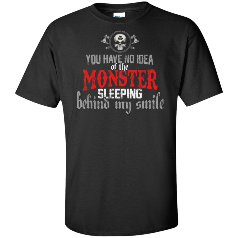Viking, Norse, Gym t-shirt & apparel, You have no idea of the monster, frontApparel[Heathen By Nature authentic Viking products]Tall Ultra Cotton T-ShirtBlackXLT