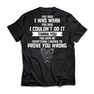 Viking, Norse, Gym t-shirt & apparel, You said I was weak, BackApparel[Heathen By Nature authentic Viking products]Premium Short Sleeve T-ShirtBlackX-Small