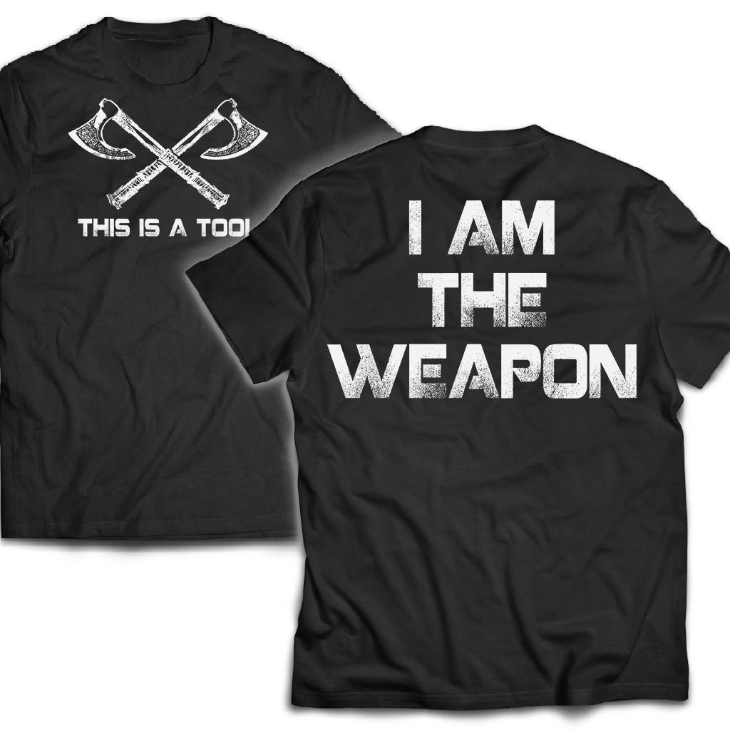 Viking T-shirt, Double sided T-shirt, I'm the weaponApparel[Heathen By Nature authentic Viking products]Next Level Premium Short Sleeve T-ShirtBlackX-Small