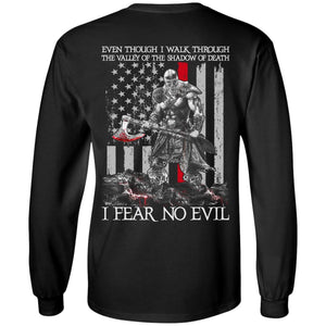 Viking T-shirt, Fear no evil, BackApparel[Heathen By Nature authentic Viking products]Long-Sleeve Ultra Cotton T-ShirtBlackS